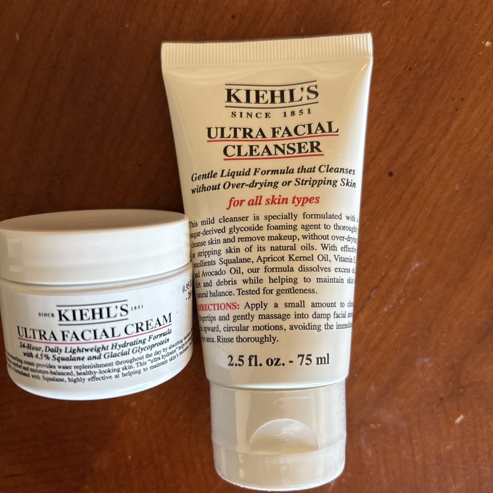 Kiehl's Ultra Facial Cleanser 75 ml AND Ultra Facial Cream 28 ml- Travel Set NEW